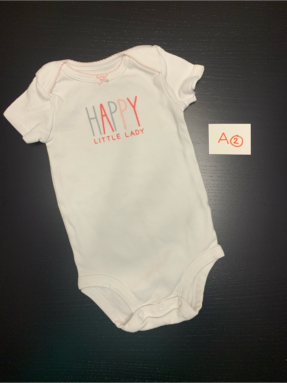 ⭐️5/$10.00⭐️ Carter's 6m Short-Sleeve 'Happy Little Lady' Onesie
